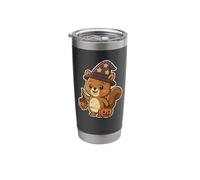 Witch Squirrel with Pumpkin Lantern Stainless Steel Insulated Tumbler