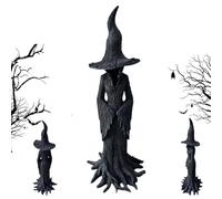 Witch Statue, Halloween Hand-Painted Enchanting Witch Statue, The Guardian of Your Home, Resin Crafted Witch Ornaments, Spooky Halloween Decoration for Indoor Outdoo(12in)