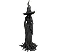 Witch Statue, Halloween Witch Statue Resin Witch Figure, Decorative Gothic Spooky Standing Desktop Ornament Sculpture for Halloween Home Haunted House Decor (L/ 30cm)