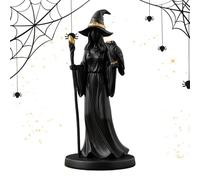 Witch Statue - Retro Sorceress Figure with Raven | Dark Fantasy Halloween Decor | Gothic Ornament for Tabletop Desktop | Home with Employees | Display for Coat