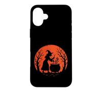 Witch Stirring Cauldron Halloween Moon Case for iPhone 16 Plus