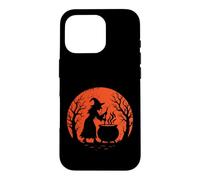 Witch Stirring Cauldron Halloween Moon Case for iPhone 16 Pro