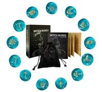 Witch Stones Divination Kit, Beginner Rune Set with Guide - Paganism Ritual Altar Decor, Bag Included for Stones, Men's Divination Ornament | Witch Kit for Beginners Men Paganism Rituals Altar Decor