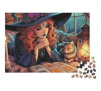 Witch Tarot Cards 1000 Piece Jigsaw Puzzle For Adults Challenging Game Stress Relief Puzzle Cultivate The Spirit of Teamwork for Family Decorations 500pcs (52x38cm)
