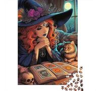 Witch Tarot Cards 1000 Pieces Jigsaw Puzzles For Adults Challenging Game Stress Relieving Entertainment Exercise The Memory of The Brain for The Whole for Women, Gifts for Men 500pcs (5