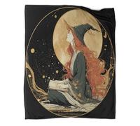 Witch, The Moon And A Book Blanket, Perfect Sofa Bed Cover 40x50inch(100x130cm),soft And Comfortable to The Touch,suitable for Keeping The Whole Family Warm