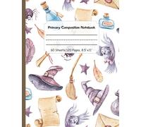 Witch Theme Primary Composition Notebook: Dotted Midline and Picture Space Wide Ruled Composition Book, Lined Paper, Grades K-2 Kindergarten Writing Journal, Write Exercise Books