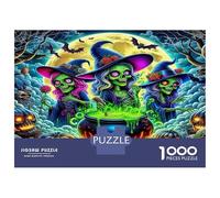 Witch Thick Paper Three Witches with Cauldron Jigsaw Puzzle Bundle Decorative Family Game 70x50cm/1000pcs