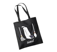 Witch three sisters graphic art emblem Tote Bag, Large Cotton Canvas Shoulder Bag for Women & Men, Foldable, Washable, Ideal for Books, Groceries, Work, Gym, Travel, Office, School & Daily Use