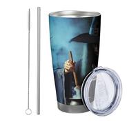 Witch tumbler Set Of 1 Magic potion Hat Candle Pot Glass Bottle Fire Skull Pumpkin blue orange Metal Reusable No Spill Shatterproof Yard Outdoor Picnic gym with straw Cold Drinks 20 Ounce