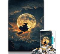 Witch Under The Moon Puzzles for Adults Teens 1000 Pieces,Help The Brain Exercise Addictive Toys to Cultivate Patience Suitable for Couples 38x26cm