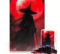 Witch Under The Red Moon 1000 Piece Jigsaw Puzzles for Teenagers Logical Skill Leisurely Pursuit Precise Join Fine Xmas Gift (50x75cm)