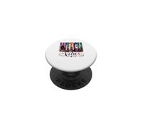 Witch Vibes Spooky Season Black Cat Pumpkins PopSockets Adhesive PopGrip