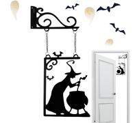 Witch Wall Decor - Cauldron Silhouette, Halloween Garden Decoration, Gothic