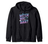 Witch way to the bar funny halloween pub Zip Hoodie