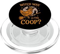 Witch Way To The Coop Funny Halloween Chicken PopSockets PopGrip for MagSafe