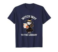 Witch Way to The Library Halloween Bookworm Witch T-Shirt
