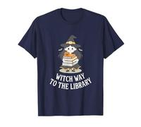 Witch Way to The Library Halloween Bookworm Witch T-Shirt