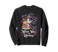 Witch Way to The Library Halloween Librarian Book Bookworm Sweatshirt