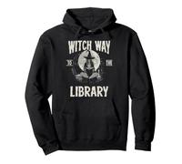 Witch Way To The Library Spooky Halloween Book Witch Lover Pullover Hoodie