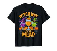 Witch Way to The Mead Spooky Halloween Drinking Humor T-Shirt