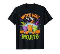 Witch Way to The Mojito Funny Halloween Cocktail Outfit T-Shirt