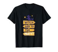 Witch Way to The Party Halloween Signpost Design T-Shirt