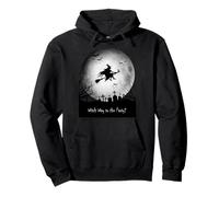 Witch Way to the Party Halloween | Spooky Flying Witch Tee Pullover Hoodie