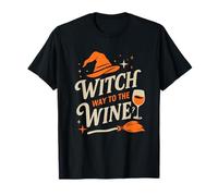 Witch Way to The Wine Funny Drinking Halloween Costume T-Shirt
