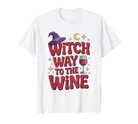 Witch Way to The Wine Funny Halloween Drinking Lover T-Shirt