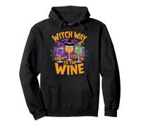 Witch Way to the Wine Funny Halloween Wine Lovers Party Pullover Hoodie