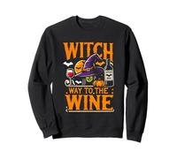 Witch Way To The Wine Halloween Costume Spooky Season Sweatshirt