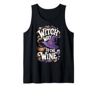 Witch Way to The Wine Halloween Drinking Wiccan Witches Tank Top