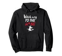 Witch Way To The Wine Halloween Wine Tasting Witches Gift Pullover Hoodie