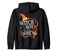 Witch Way to the Wine? Halloween Witch Zip Hoodie