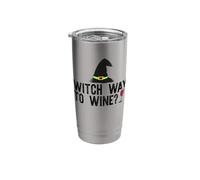 Witch Way to Wine? Funny Halloween Drinking Meme Stainless Steel Insulated Tumbler