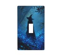 Witch Wearing Black Hat in The Forest Light Switch Cover Decorative Single Toggle 1 Gang Wall Plate for Kitchen Farmhouse Bedroom Bathroom Art Decor