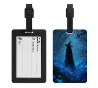 Witch Wearing Black Hat in The Forest Luggage Tag Travel Bag Suitcase Baggage Name Tags