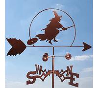 Witch Weathervane Wind Vane Weather Vane with Wind Direction Indicator, Outdoor Metal Bracket Weather Vane, Professionnel Measuring Tool Garden Courtyard Decoration