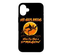 Witch Who Needs Brooms When You Have A Dragon Halloween Case for iPhone 16 Plus