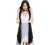 Smiffys Witch Wig Extra Long, Grey 120cm Long, Halloween Fancy Dress Accessory, Witch Dress Up Wigs