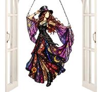 Witch Window Suncatcher 2D Acrylic Halloween Ornament