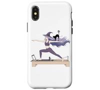 Witch With Cat Doing Reformer Pilates Machine Halloween Case for iPhone X/XS