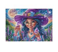Witch with Crystal Wand And Moonlit Forest 300 Piece Pack DIY Jigsaw Puzzle Collectors Cognitive Development Educational Decorative Puzzle Gifts for Adults Premium Cardboard 300 PCS