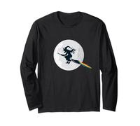 Witch with Full Moon and Rainbow Gay Lesbian LGBT Halloween Long Sleeve T-Shirt