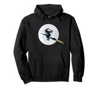 Witch with Full Moon and Rainbow Gay Lesbian LGBT Halloween Pullover Hoodie