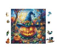 Witch with Pumpkin at Halloween 100-piece Jigsaw Puzzle Bundle Family Puzzle Lovers Brain Training Mindful Activity Spring Rigid Cardboard 28x28cm