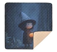 Witch with & Pumpkin Cute Foldable Baby Playmat for Floor Cozy Breathable Activity Gym Mat for Babies Infants Toddlers, 50'' x 50''