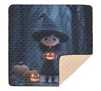 Witch with Pumpkin & Ghosts Soft Foam Baby Play Mat for Floor Cozy Breathable Padded Baby Mat for Baby Kids Toddlers Infants, 50'' x 50''
