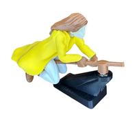 Witch Wizard Broomstick Dashboard Ornament, Dynamic Drift-Turn Auto Interior Accessory, Fantasy Mini Interactive Car Decor Gift